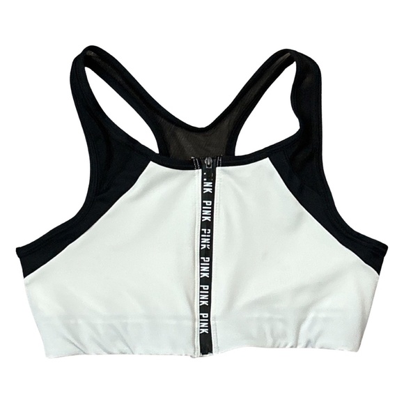PINK Victoria's Secret Other - Victoria's Secret PINK Ultimate Zip up Sports Bra - black & white - M